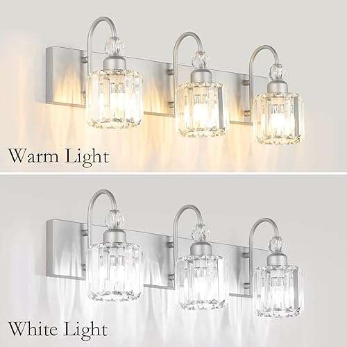 Miniatura 155 de Ralbay - Luces para tocador de baño doradas, 3 luces, de cristal dorado, modernas lámparas para usar sobre el espejo. dorado (Round-Gold),dorado