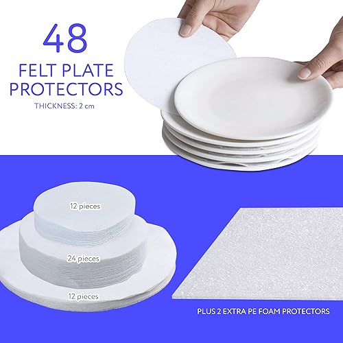 Miniatura 6 de LotFancy Contenedores de almacenamiento de China – Juego acolchado de 7 piezas – Almacena porcelana, vajilla, servicio de almacenamiento de platos