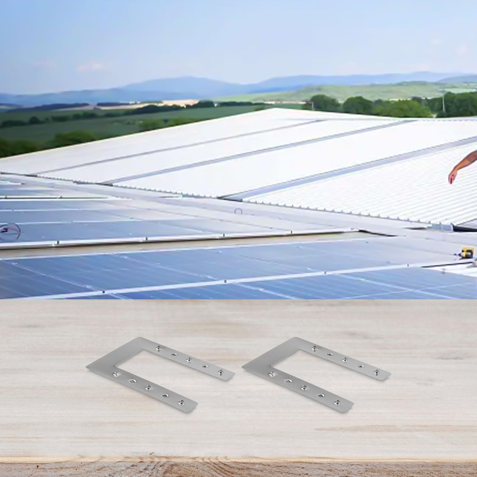 Lot de 50 serre-câbles pour panneau solaire avec rondelle de mise à la terre pour toit photovoltaïque et applications au sol supportant des rails en acier et en aluminium
