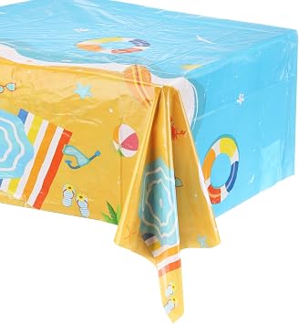 MECCANIXITY 2pcs Ocean Tablecloth 54x108 Ocean Waves Water Wood Grain Blue