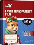Uinkit 100 Sheets Laser Transparency Film 8.5x11 Color Transparent Paper OHP Clear Overhead Projector Film 8.5x11 for Laser Jet Printer Copier Copy Copies Photo A4 Letter Size 100 Pack A122