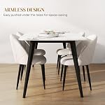 HOMCOM Chaises à manger Ensemble de 4, Chaises de cuisine rembourrées modernes avec jambes en métal, dossier Shell et siège rembourré, chaises latérales pour salle à manger, chambre, salon, blanc crème