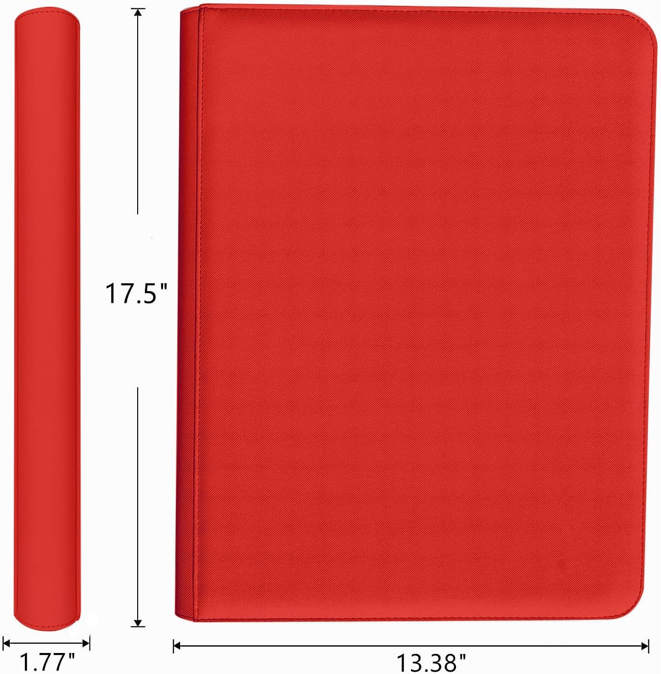 16 Pocket Card Binder, 1000+ Premium Zip Trading Card Binder, Double Sided Pocket Card Binder Album, Ringless Card Folder for MTG, TCG, Sports Card (Red, 16Pockets)