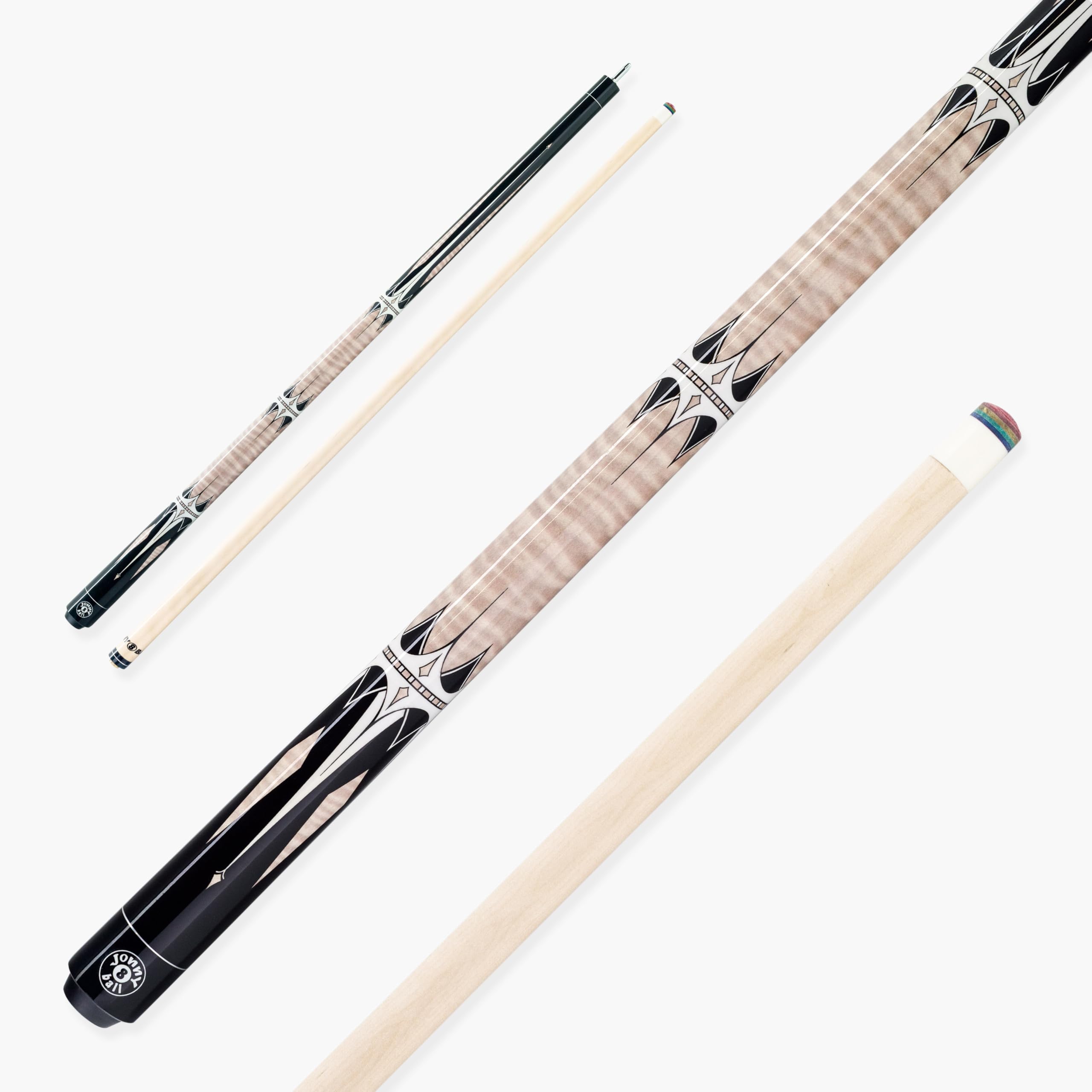 Jonny 8 Ball HARPOON 58 Inch 2 Piece Centre Joint American Pool Cue with Birch Shaft and 13mm Layered Leather Tip (Cream Cue Only)