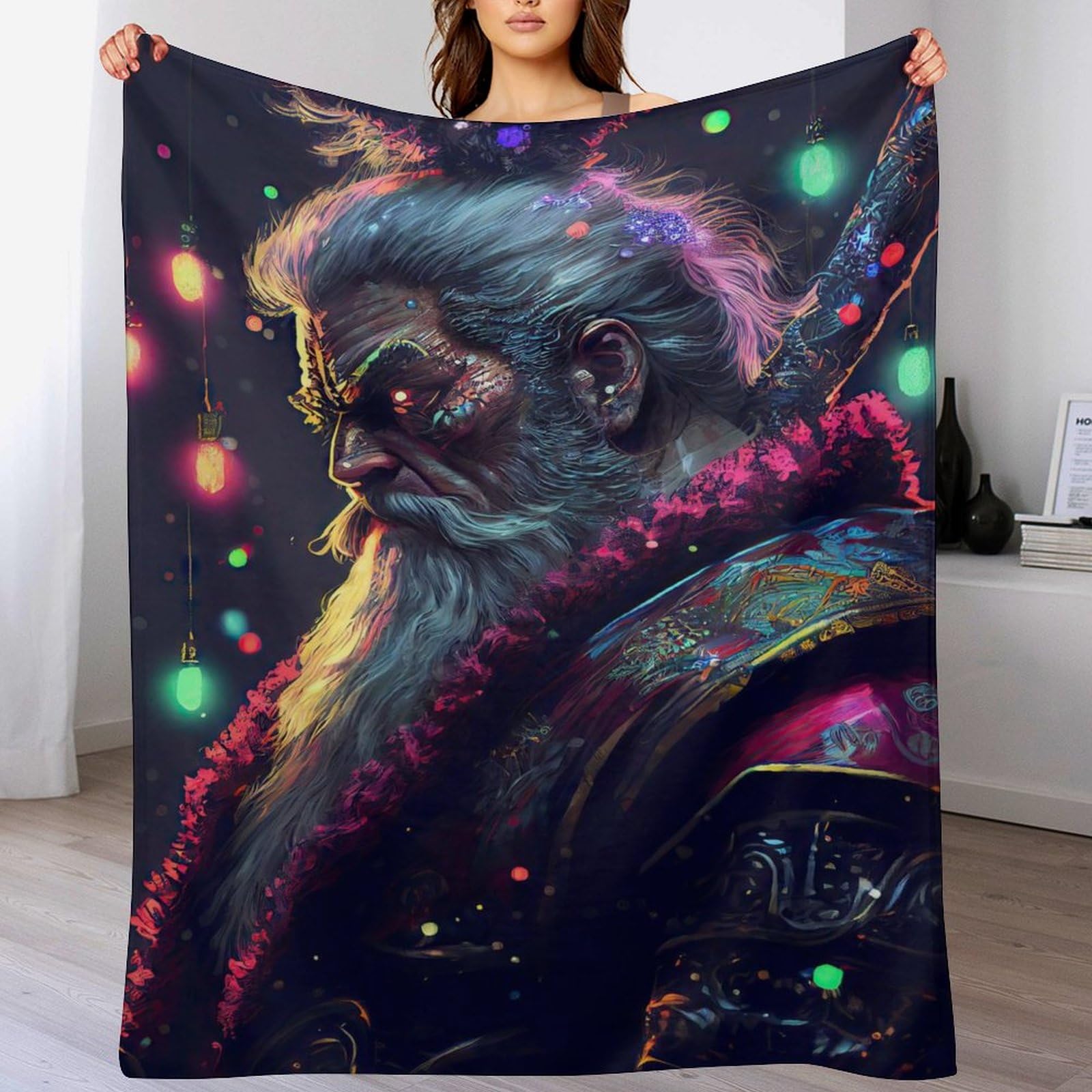 Couverture plaid samouraï en flanelle 150x200cm pour lit