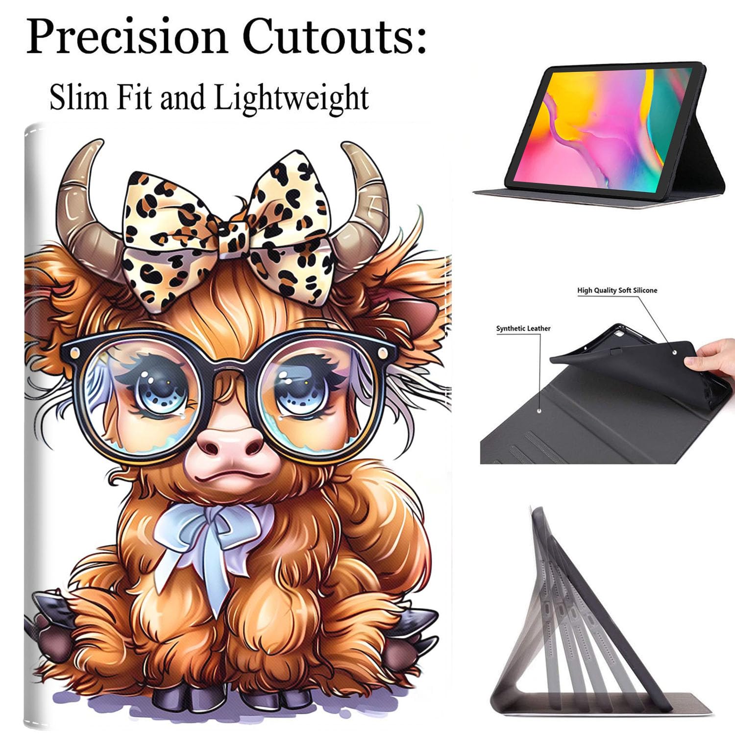 Case For IPad 10th Generation 10.9 Inch Tablet (2022 Model) - Slim Fit Standing Cover With Auto Sleep/Wake For IPad 10.9 Inch, Cow Cute Animal 3