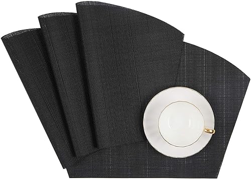 Miniatura 97 de SHACOS - Manteles individuales de PVC para mesas redondas, manteles individuales con curvatura, antideslizantes, resistentes al calor, de vinilo,