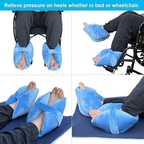 Miniatura 7 de Cojín protector de talón, almohada de apoyo para úlceras por presión y úlceras, 1 almohada de elevación de pies, protector de tobillo, botas de