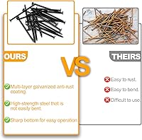 Vista 4 de KURUI Clavos negros para colgar decoración de pared, tapices, cuadros, kit de 700 piezas de clavos para colgar para dormitorio, baño, oficina, 6