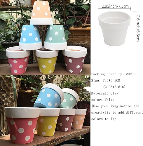 Miniatura 3 de Lorcnz 8 macetas de terracota de 2.95 pulgadas, macetas de cerámica blanca para plantas, plantas suculentas de cara para plantas, cactus, vivero