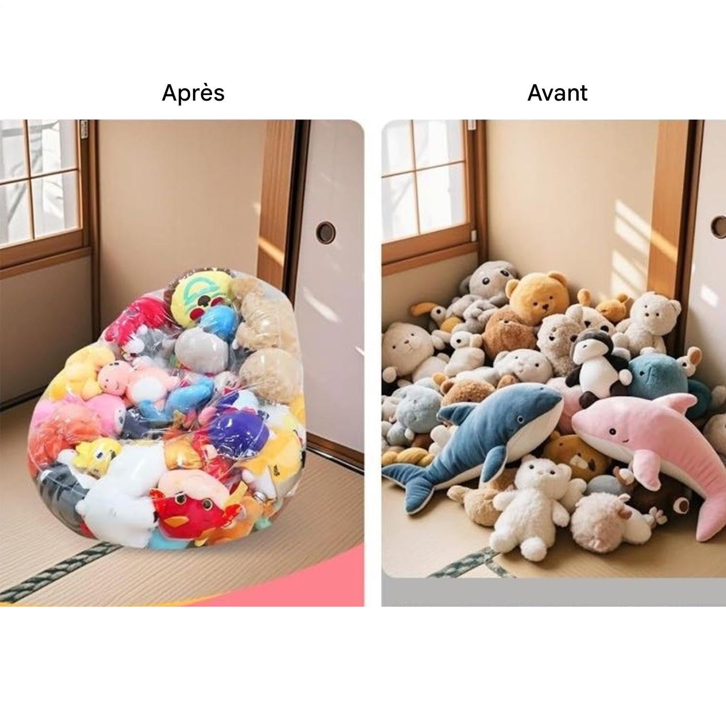Housse De Fauteuil Poire | Grande Imperméable Vide PVC | Rangement pour Animaux en Peluche Et Chaises,pour Chambre Dortoir Salon Garderie Appartement Tout-Petits Filles Adultes Adolescents