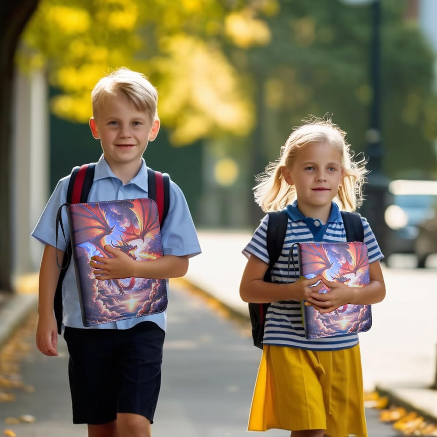 Deluxe Fire Dragon Trading Card Binder - 9-Pocket Zipper Binder with 900 Pockets, Ideal for Boys, Girls, and Card Enthusiasts - Collectible Trading Card Albums, Cases & Sleeves