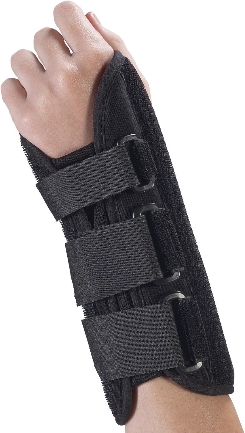8 Inch Premium Left Wrist Brace, Black, Medium