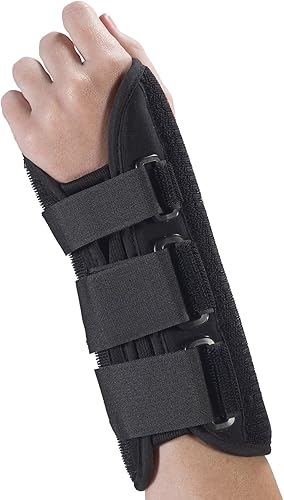 Muñequera izquierda prémium de 8 pulgadas, negro, mediano