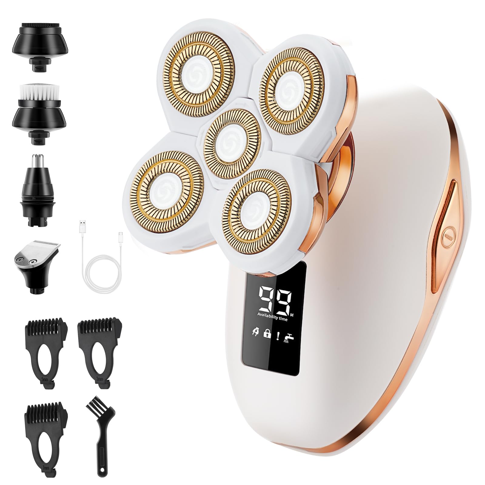Maquinillas de afeitar eléctricas para mujer, depilación facial, recortadora de bikini 5 en 1 húmedo/seco, afeitadora eléctrica para mujeres, afeitadora facial recargable para brazos, piernas, axilas,