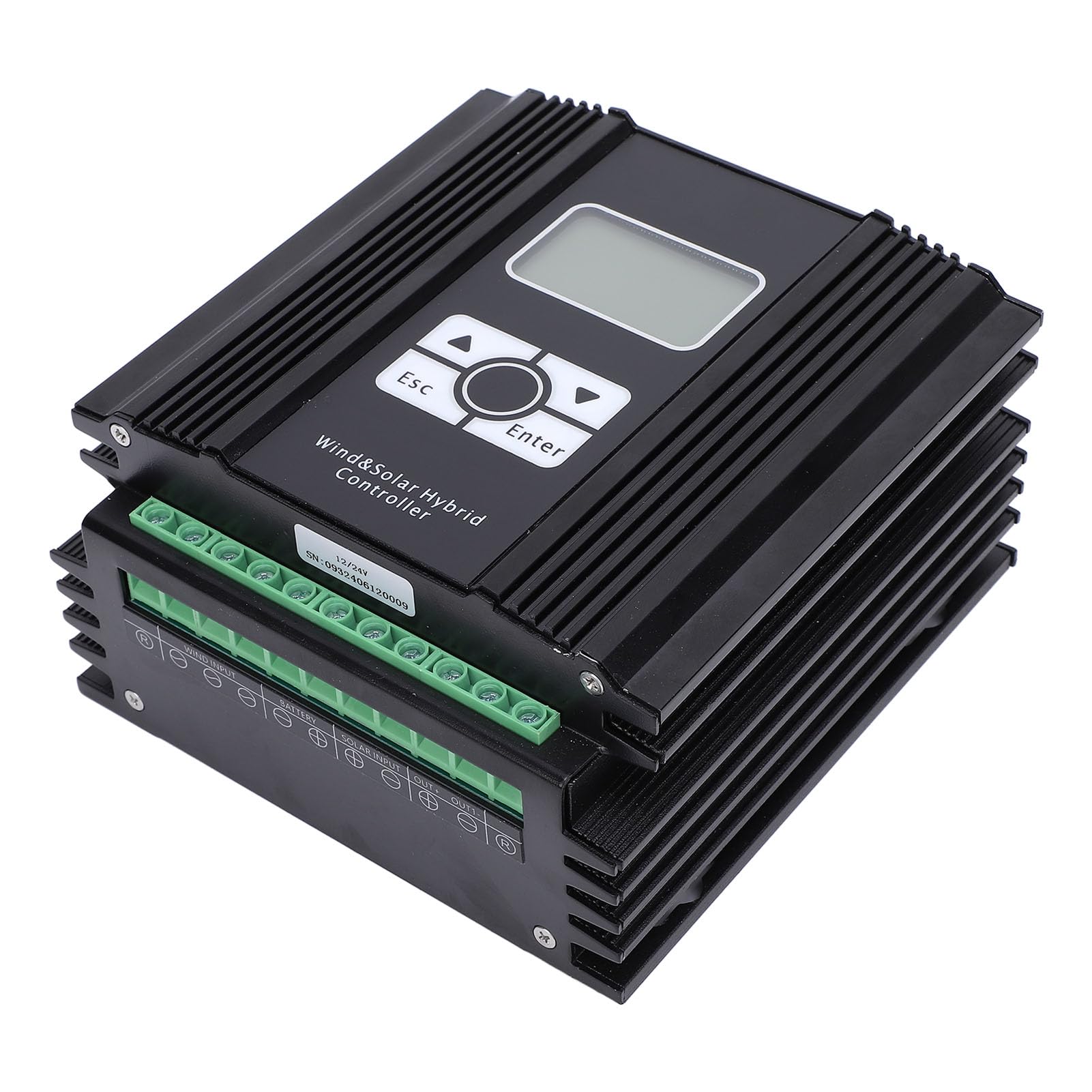 FTVOGUE Hybrydowy System Kontrolera Energii Wiatrowej 12 V / 24 V MPPT Kontroler ładowania z Wyświetlaczem LCD do Domowego Oświetlenia Morskiego i Ulicznego Efektywne ładowanie Panelu Słonecznego