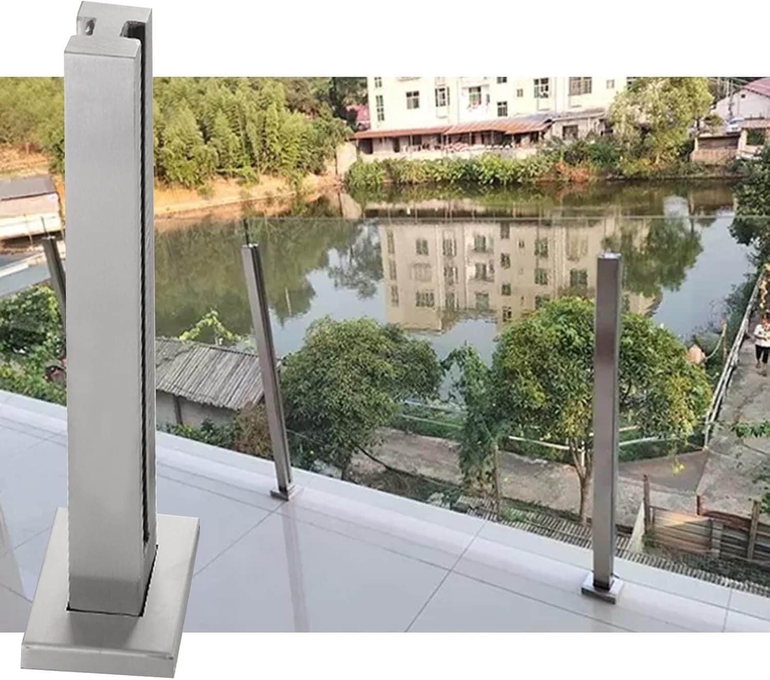 Poste de barandilla de acero inoxidable para valla exterior y balcones modernos