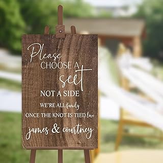 Choose A Seat, Not A Side Wedding Sign - Personalized - Two Families are Becoming One - Vertical Wooden Sign - Boho - Rustic Wedding Decor 12x18 inch