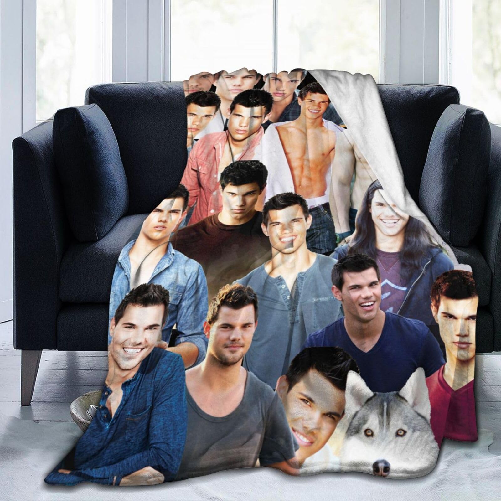 Suehome Blanket Taylor Lautner Soft and Comfortable Wool Fleece Throw Blankets for Sofa Office car Camping Yoga Travel Home Decoration Cozy Plush Beach Blanket Gift