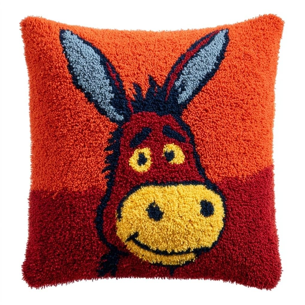 AxiangziK Latch Hook Cushion Kits,Animal Donkey