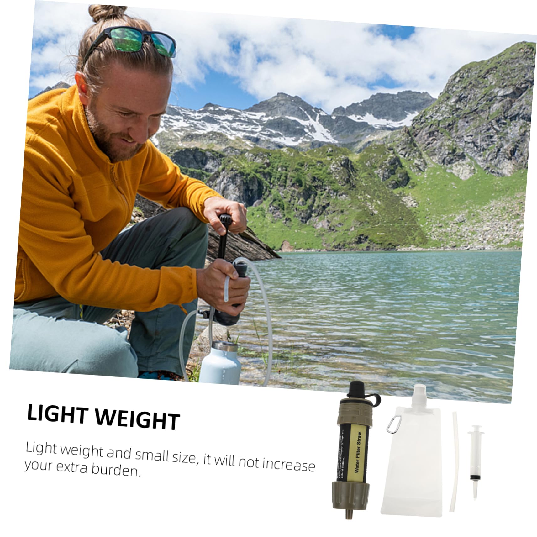 Sosoport 2pièces Filtre à Eau Portable Mini Purificateur Pour Camping Et Activités De Plein Air Élimine Impuretés Et Sédiments Design Léger Et Pratique