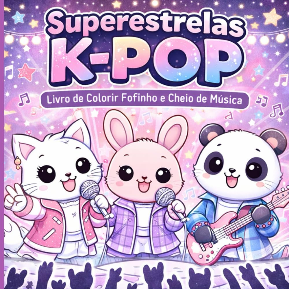 Superestrelas K-Pop: Livro de Colorir Fofinho e Cheio de Música