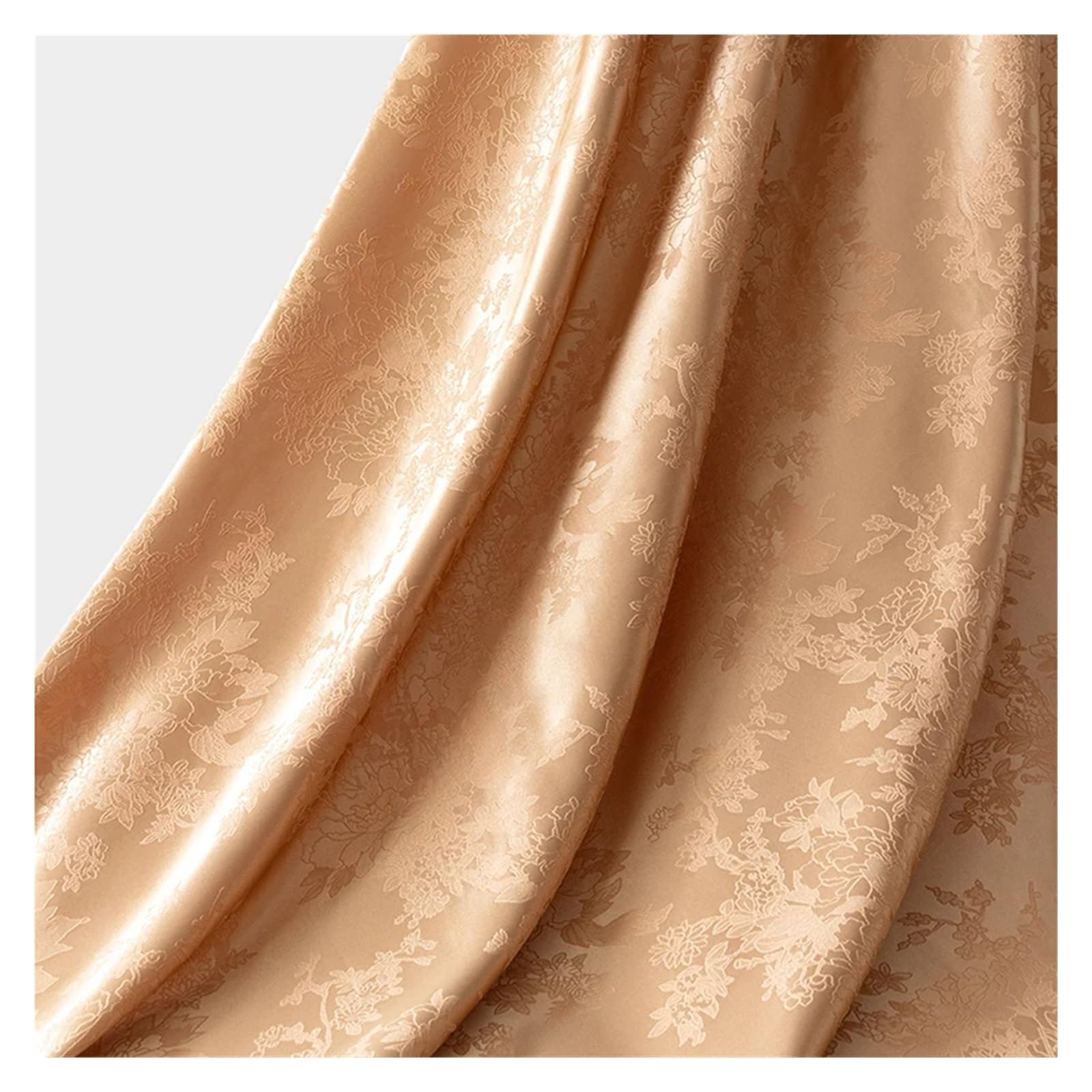 Satin Fabric Imitation Silk Fabric Floral Jacquard Satin Brocade for Sewing Dress for Craft(Color7,1M)