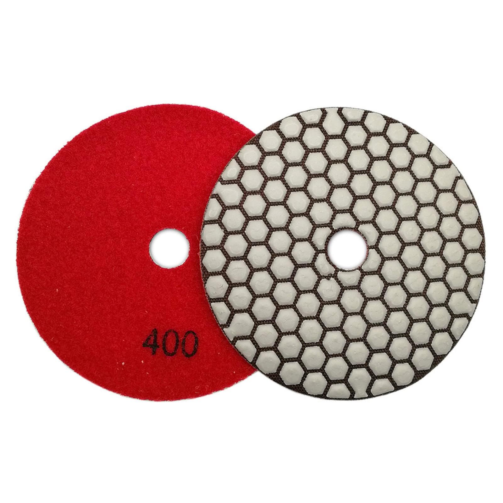 Almohadillas pulidoras de diamante, 4 piezas de almohadillas de pulido en seco de 125 mm n.º 400, diámetro de 5 pulgadas, unión de resina, disco de pulido flexible de diamante for granito, mármol y ce