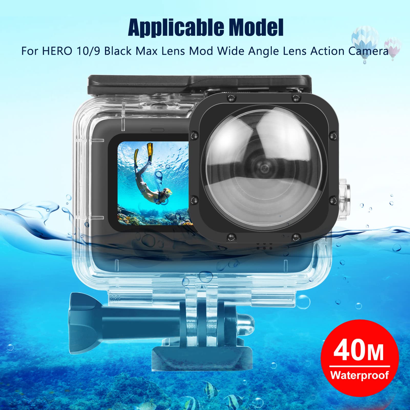 Custodia Impermeabile Grandangolare Per GoPro Hero 10/9 - Per Immersioni Fino A 40m