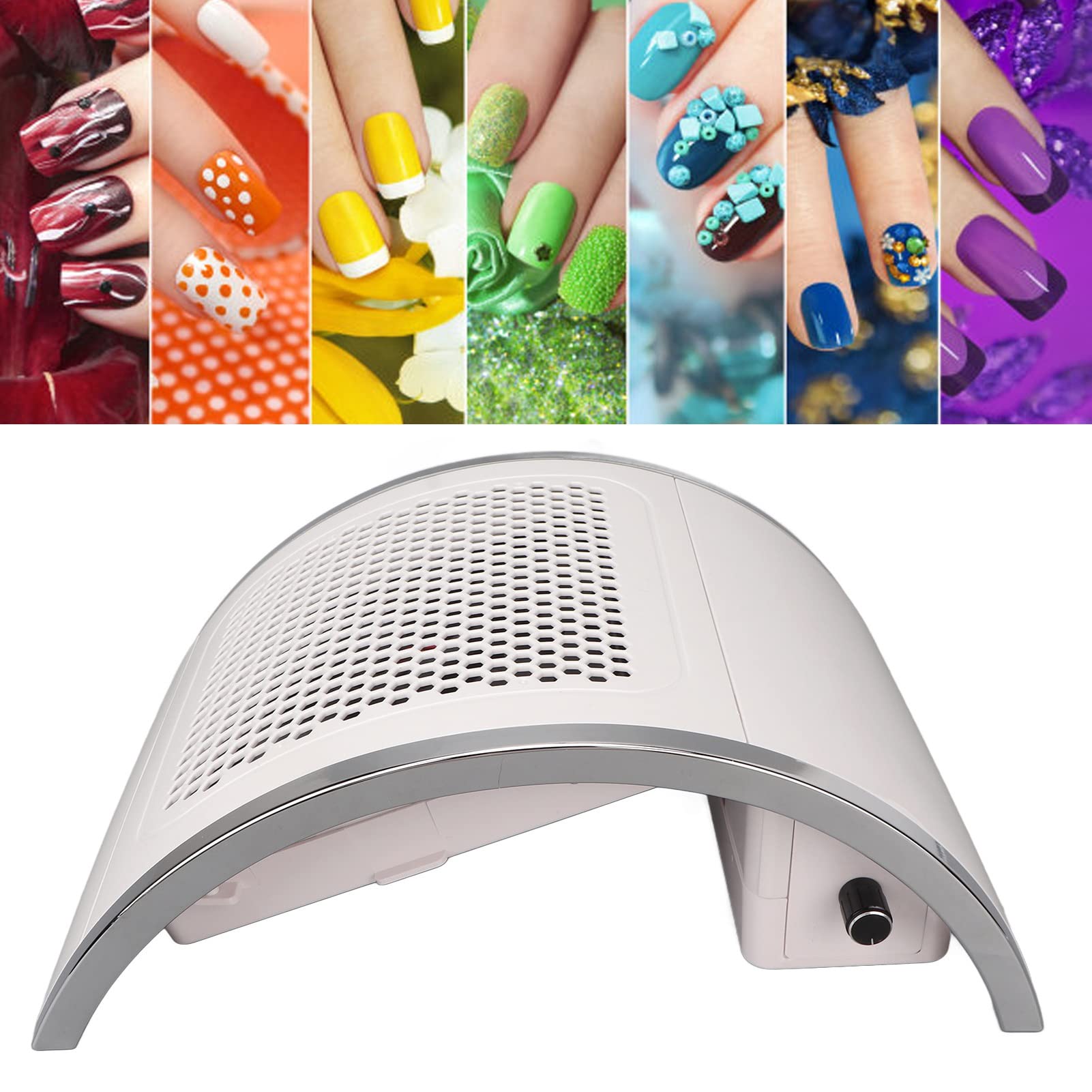 Colector de Polvo de Uñas, Aspiradora de Uñas, Colector de Polvo de Uñas Potente de 4 Ventiladores, Extractor de Aspiradora, para Salón de Uñas