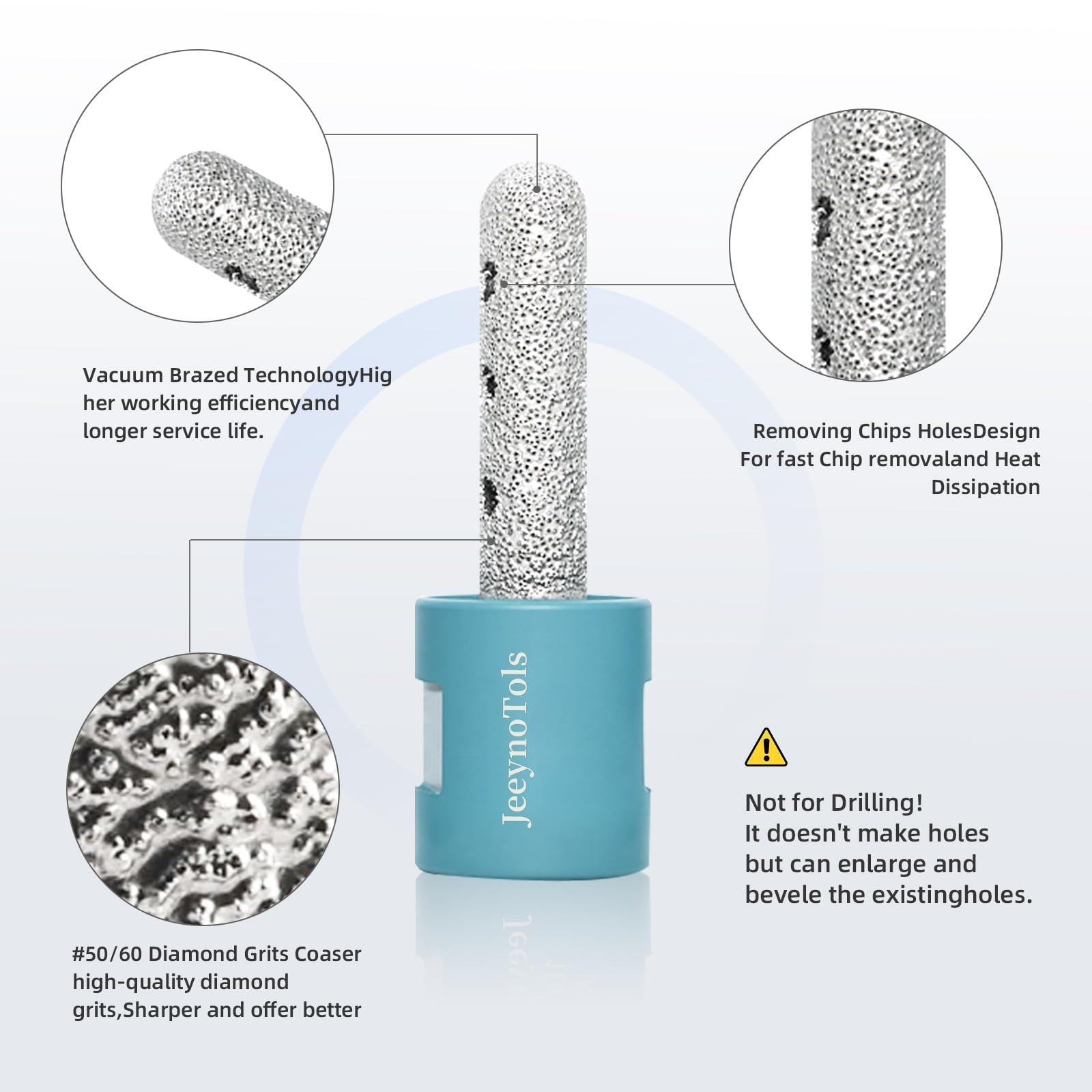 Broca diamante kit 11 piezas (6/6/8/20/25/35/50/68mm + 10mm fresa + 50mm broca biseladora + adaptador hexagonal) - M14 corona diamante kit para azulejos