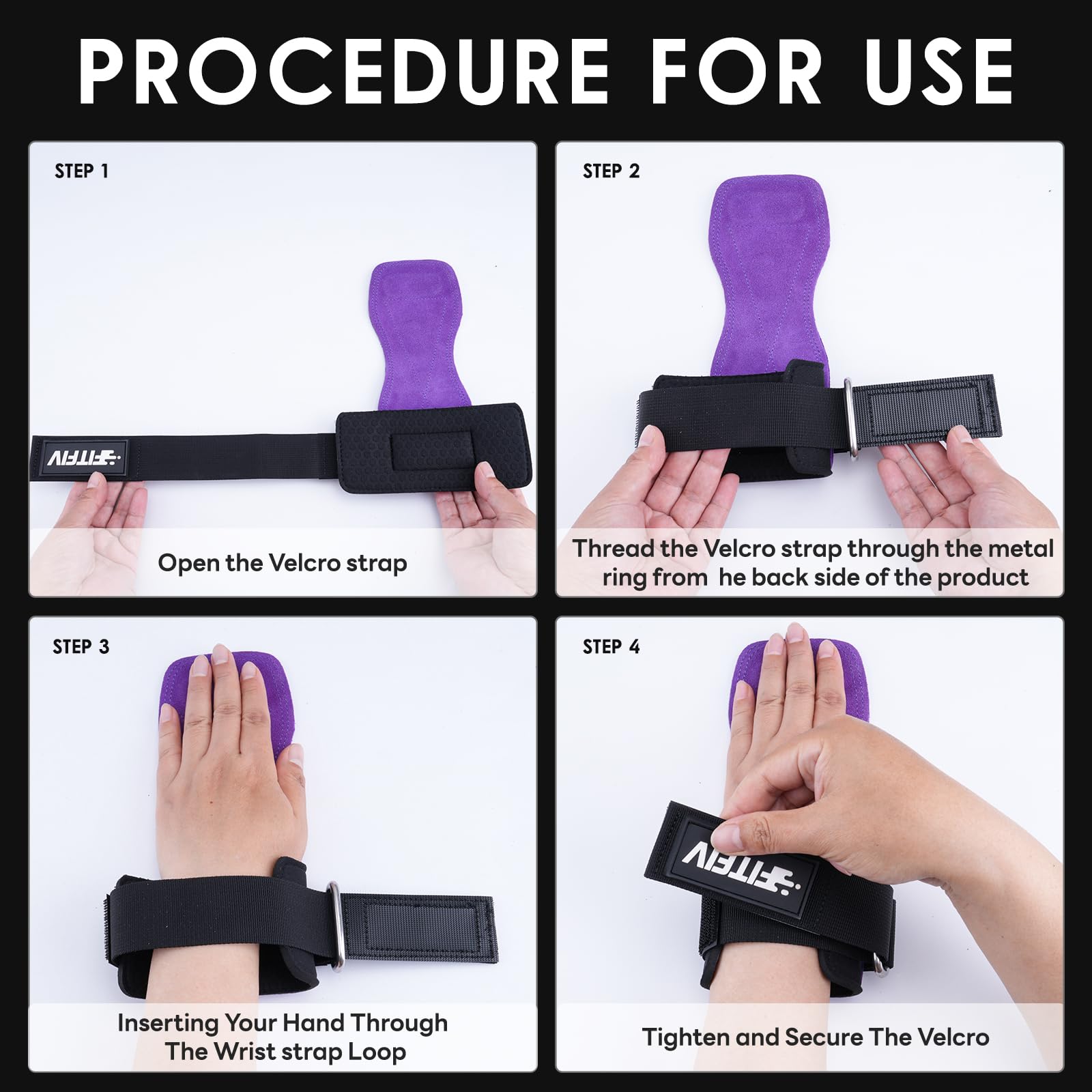 Sangle de poignet d'haltérophilie double en cuir pour la gym, la musculation, bandes de poignet rembourrées en néoprène – pour homme et femme (paire)