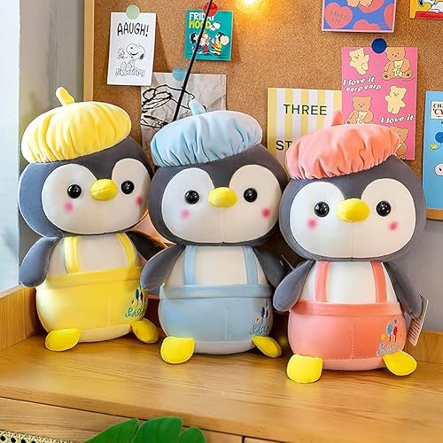 Miniatura 2 de Juguetes de peluche de dibujos animados lindo pingüino de peluche con sombrero, peluches de pingüino, juguetes de peluche Kawaii pingüino para