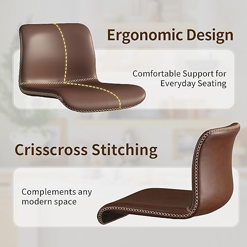 Miniatura 5 de HeuGah Juego de 4 Taburetes de Bar Giratorios, Taburetes de Bar de Altura de Mostrador con Respaldo, Taburetes de Bar Ajustables de 24" a 32",