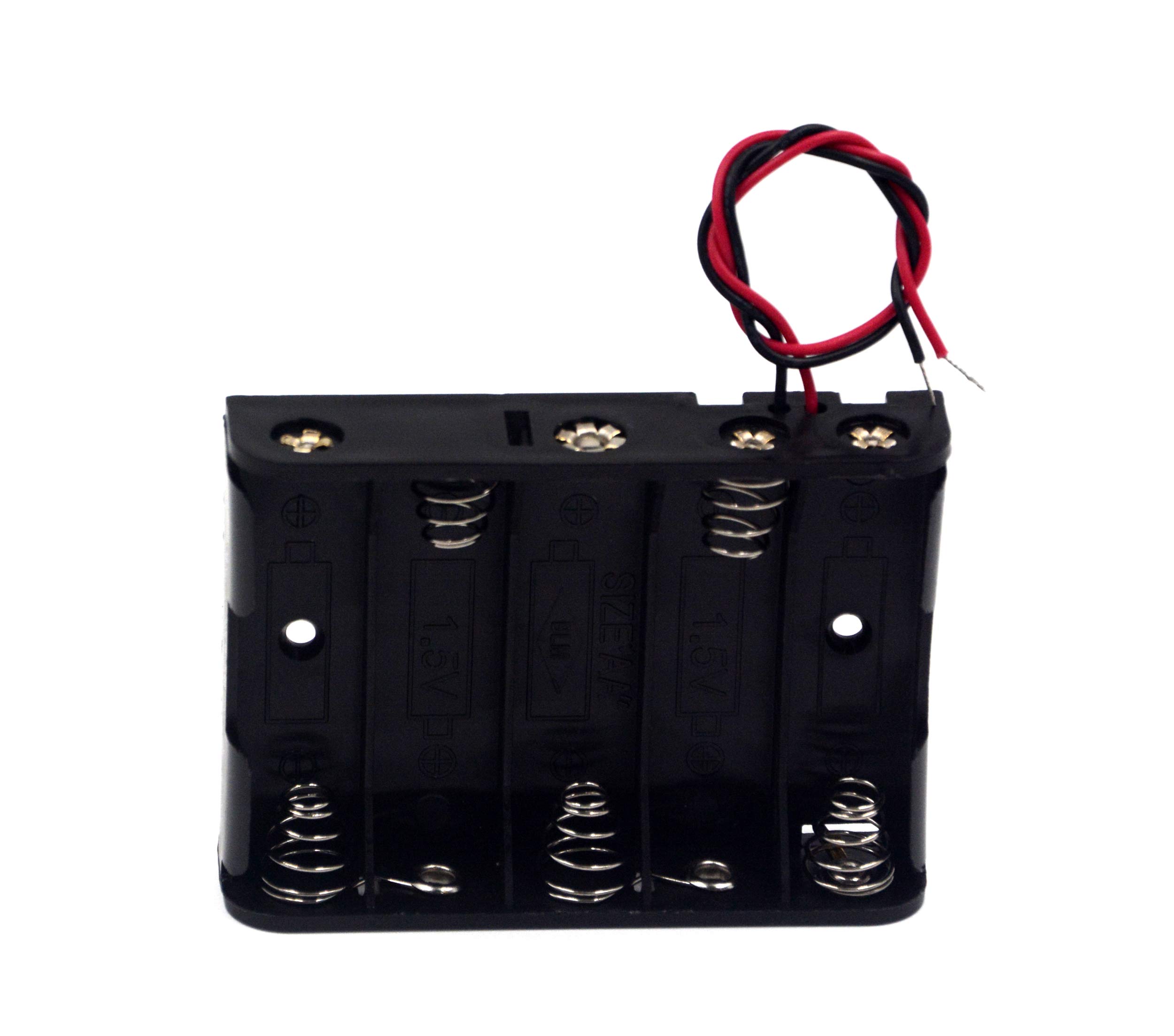LAMPVPATH 5x AA-Batteriehalter Mit Schalter – Für 2 AA-Batterien, Mit Kabeln, 14,5 Cm Drahtlänge