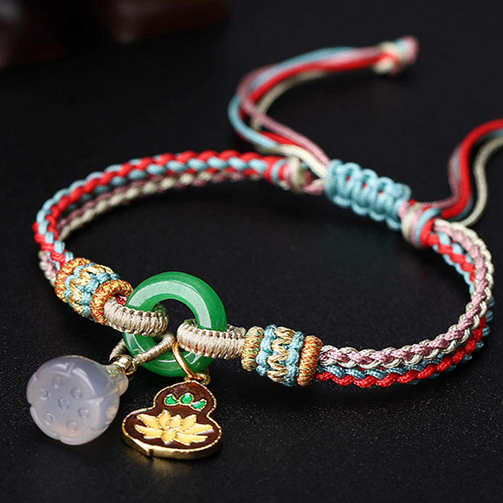 Braccialetto braccialetti di perline, braccialetti di protezione for uomo donna ， braccialetto di loto di cristallo di calcedonio naturale antico braccialetto blu bruciato Feng Shui for donne talisman