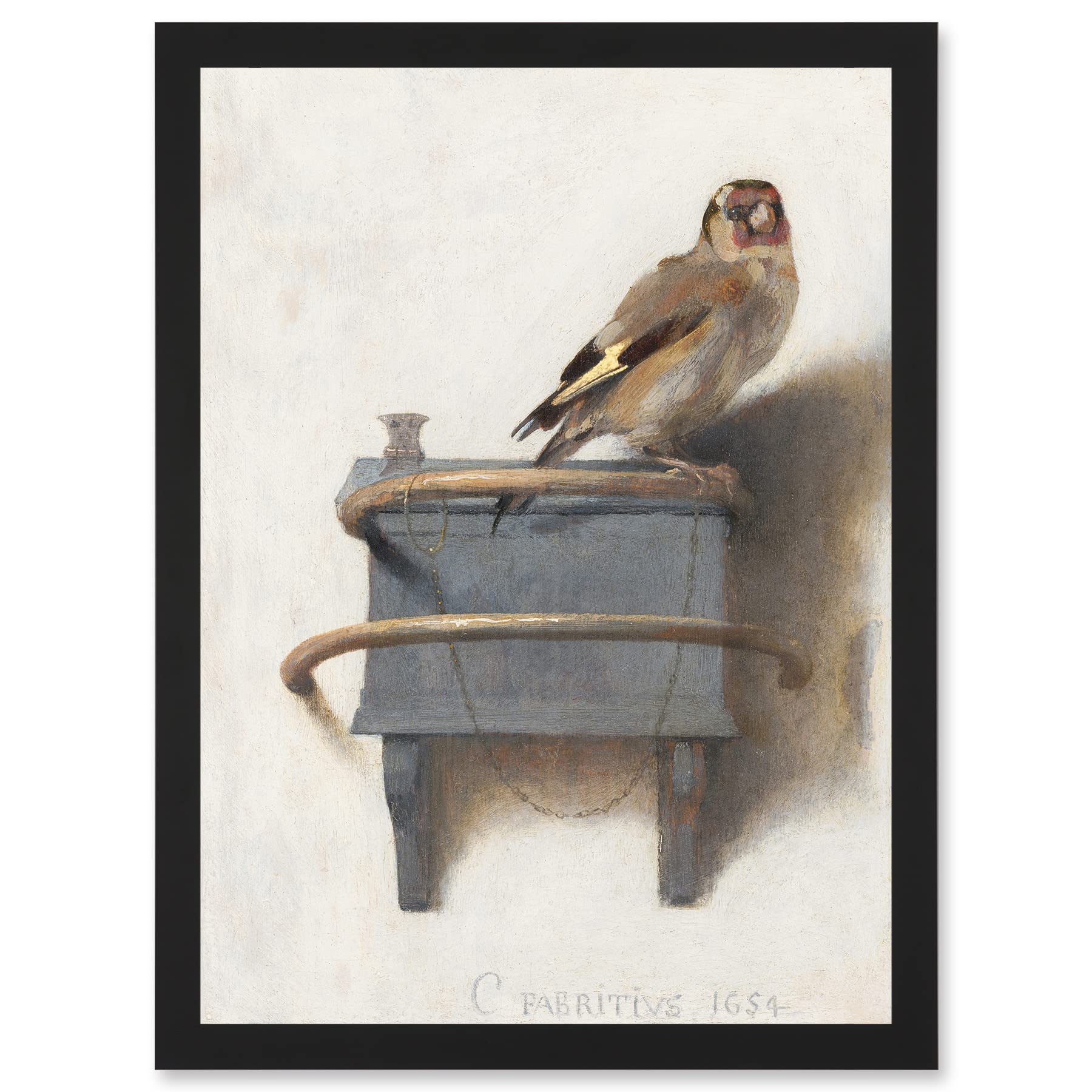 Artery8 Fabritius The Goldfinch Bird Animal Nature Painting A4 Artwork Framed Wall Art Print
