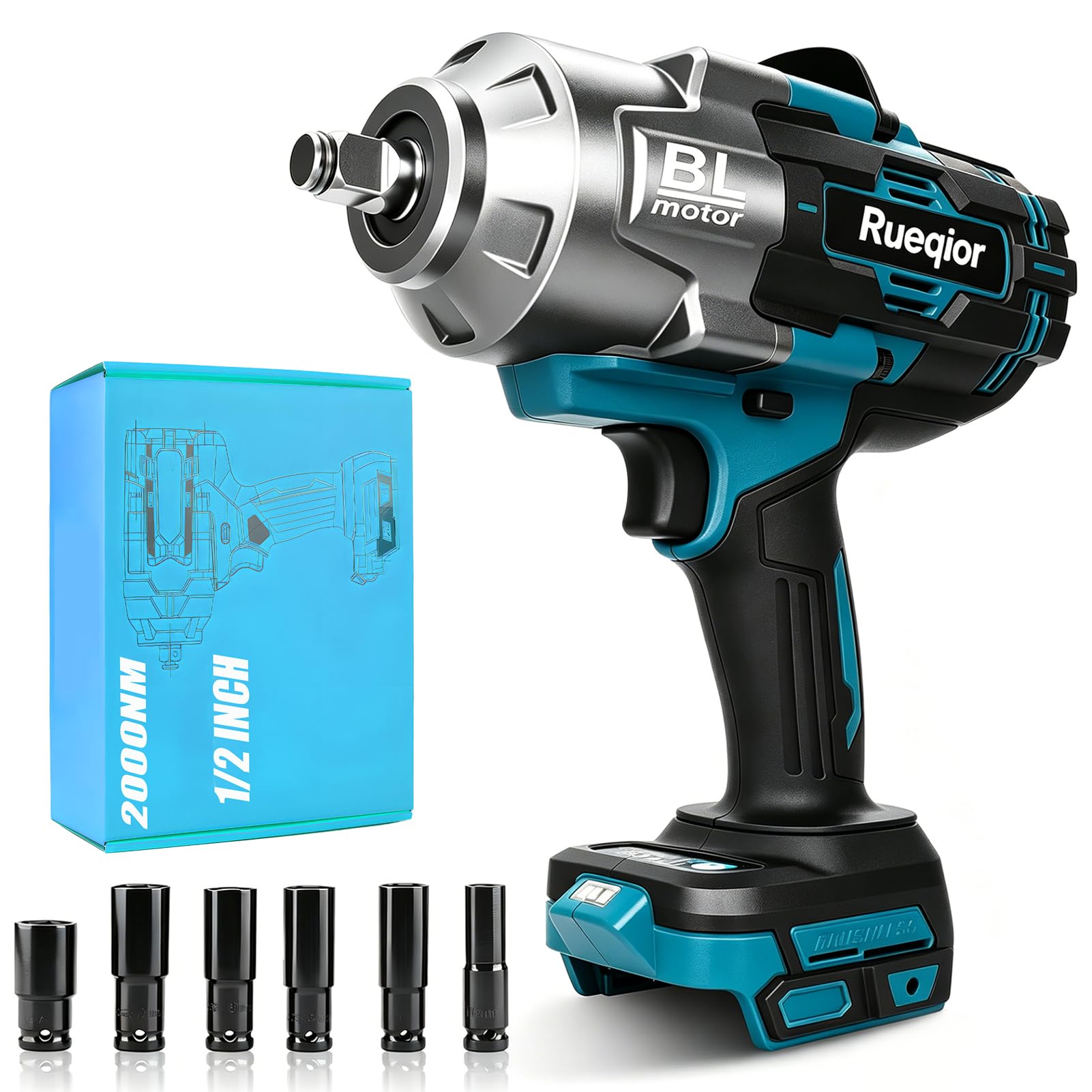 Cordless Impact Wrench 1/2" Compatible with Makita 18V Battery