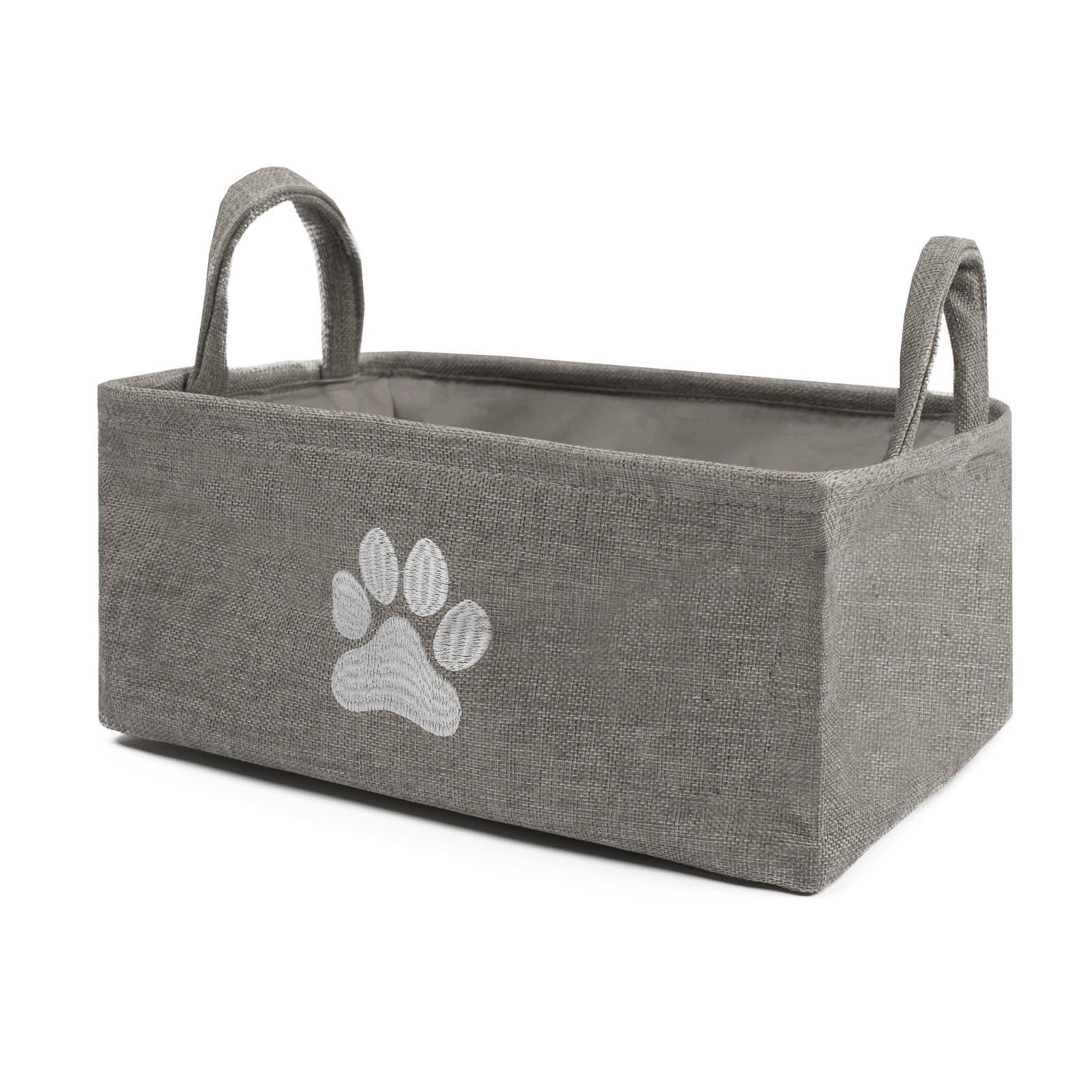 Ohs Charcoal Toy Storage Basket Dog Toy Box Storage, Blanket Box Dog Basket Dog Organiser Box Pet Basket For Toys With Large Storage, Dog Grooming Box Living Room Grey