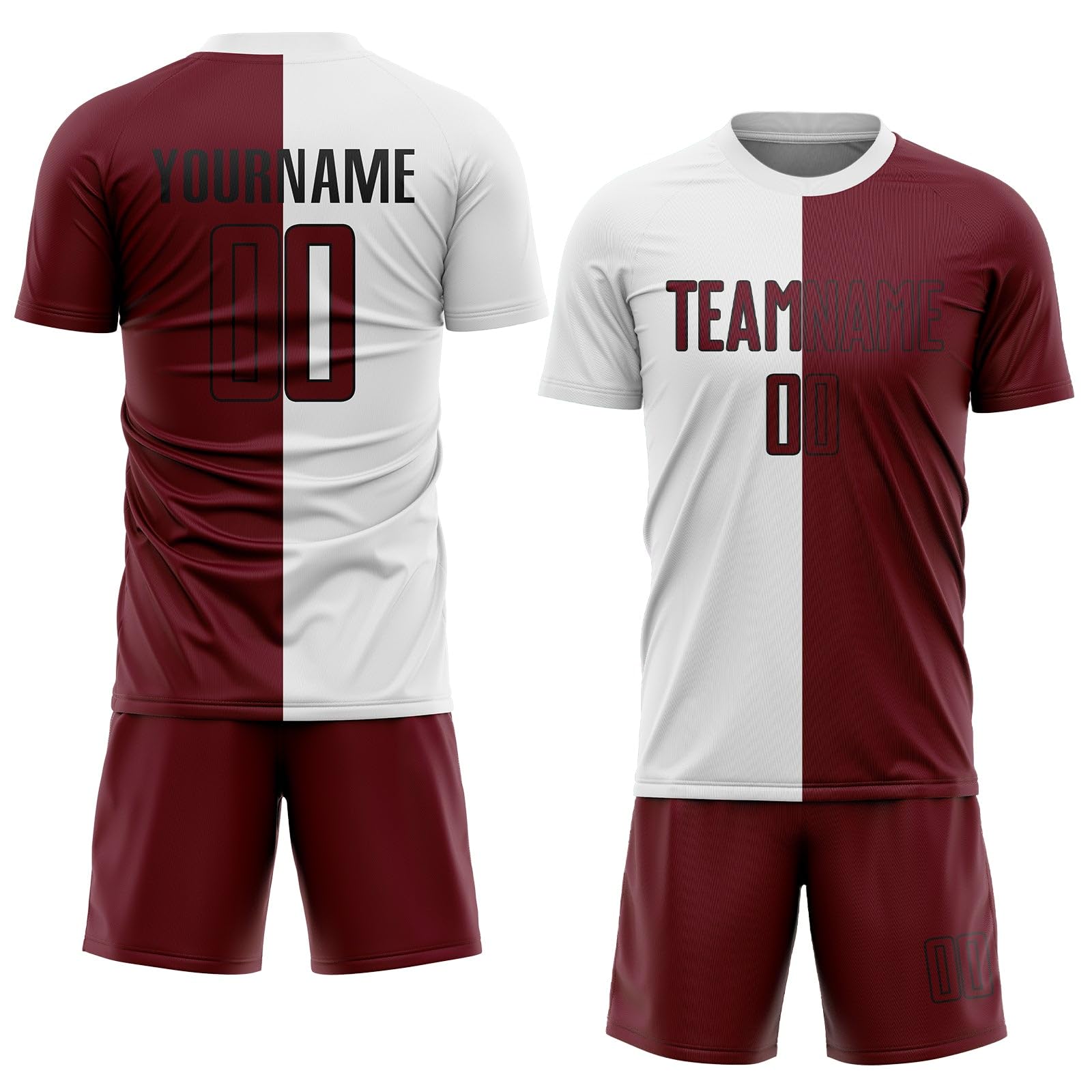 Custom Soccer Jerseys for Men Women Youth Kids, White Crimson Black Personalized Soccer Jersey Printed Name Number Logo Mens Clothing