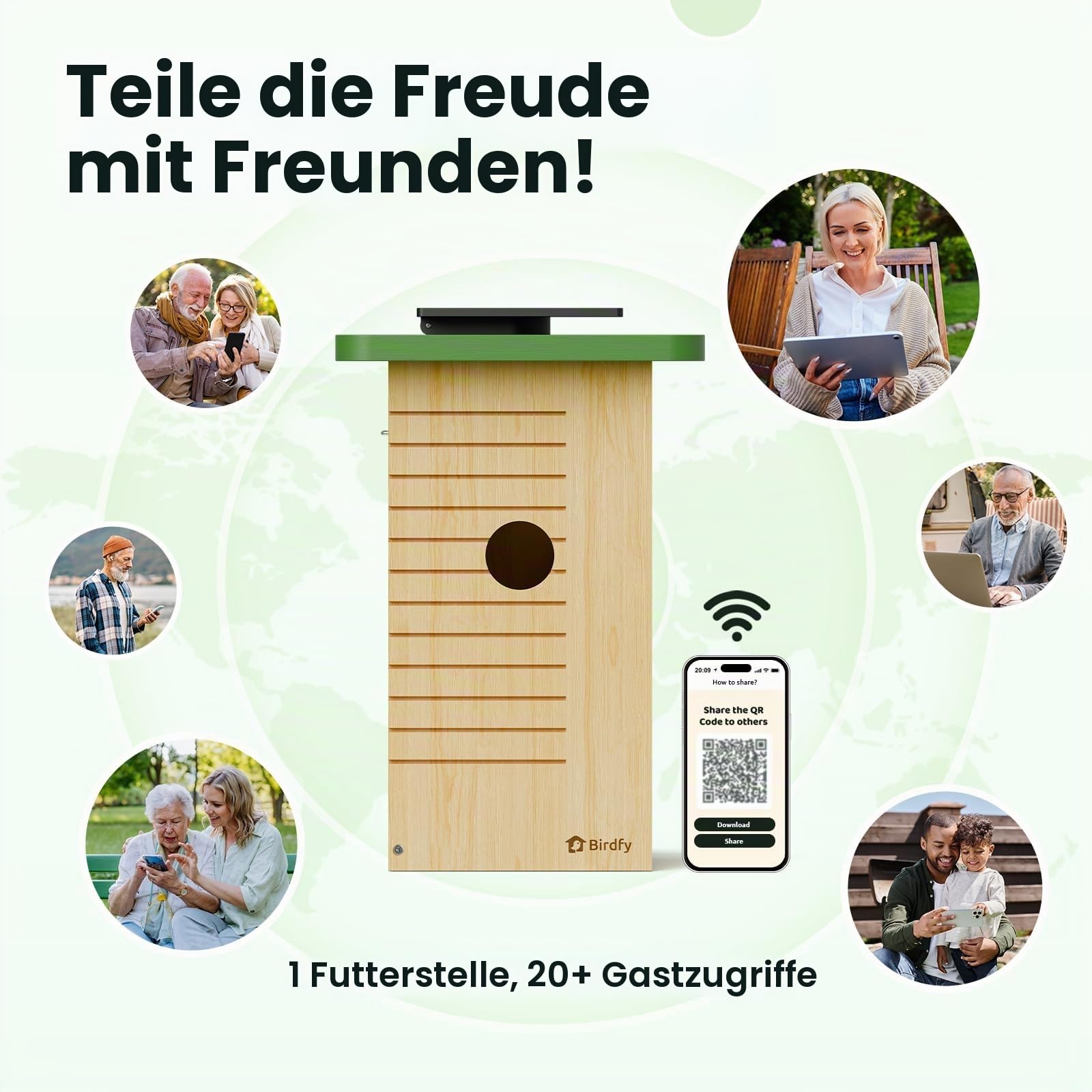 Birdfy Vogelhaus mit Kamera Solar, 1080P FHD Live-View, Echtzeitbeobachtung des Nestbaus und der Brut von Vögeln,Nistkasten mit Kamera, 5200mAh Akku, KI - Ident Vogelfreunde
