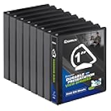 Comix Sturdy 3-Ring-Binder 1-inch D Ring Binders, 2.4mm-Thick, Hold 225 Sheets of 8.5