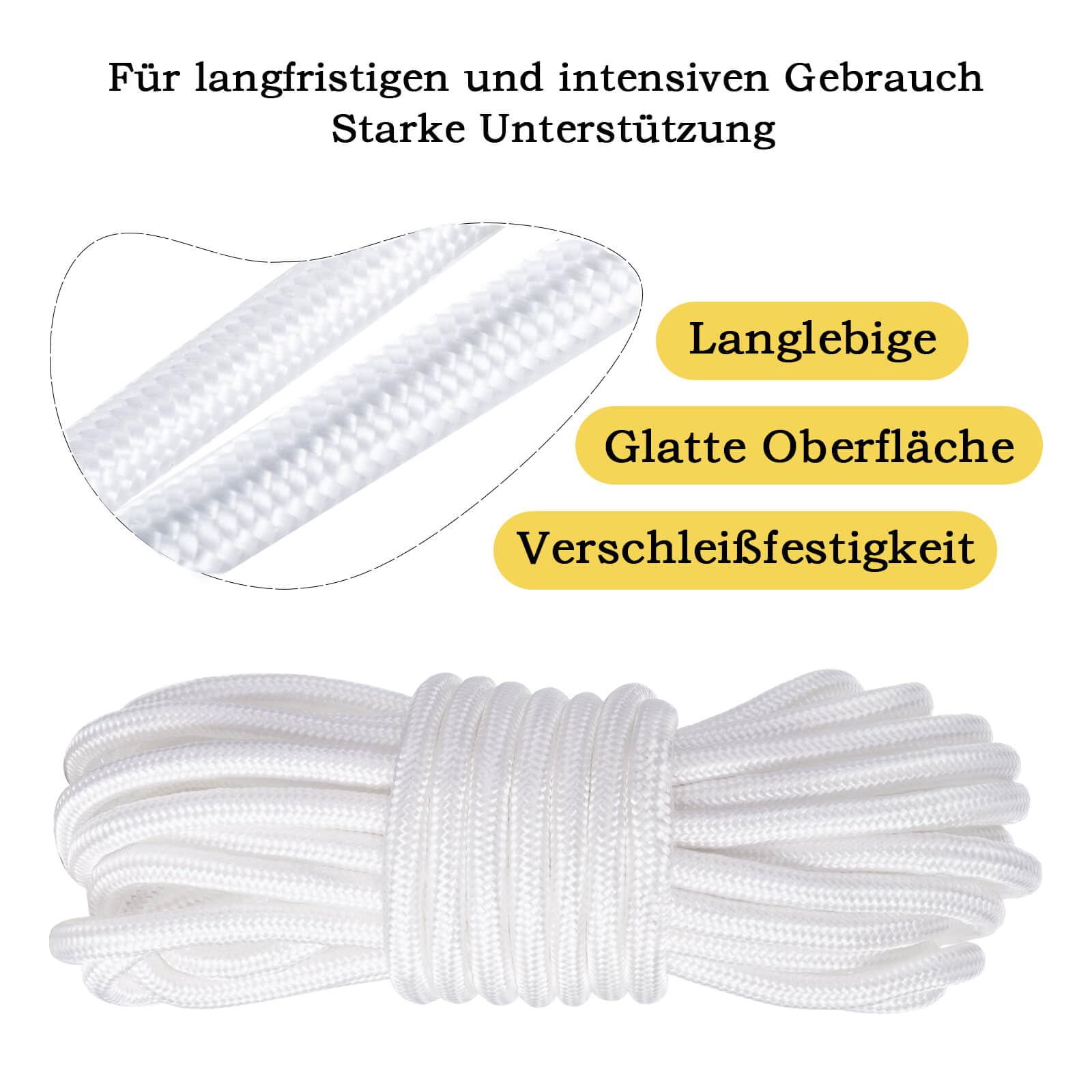 Double poulie avec 2 roulements à billes, poulie avec corde en nylon de 10 m (6 mm), capacité de charge 70 kg