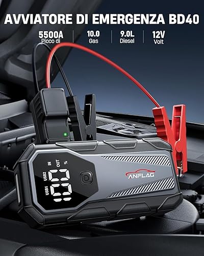 Miniatura 3 de Batería de arranque de coche 7000A de 12 V, caja de salto portátil de 21800 mAh para todos los motores de gasolina y diésel de 10L, cables de puente