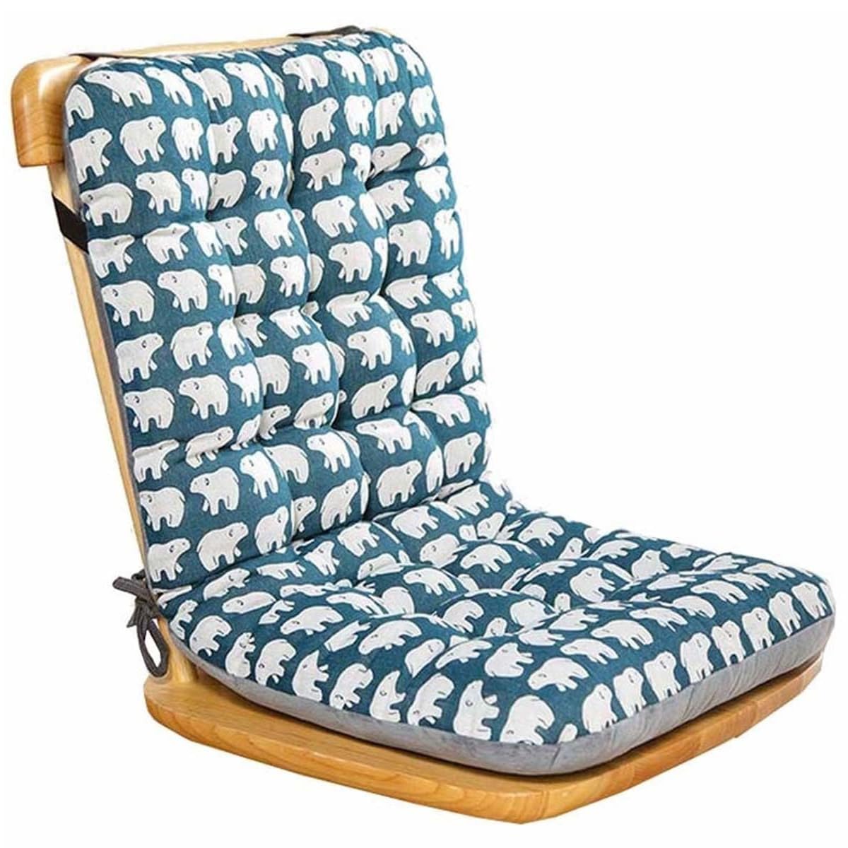 HULKAY High Back Chair Cushions with Ties - Thickened One-Piece Dining Office Seat Pad Non-Slip Soft Cushioned Chair Backrest Comfortable Cushion for Home Dining Kitchen Garden Office ﻿ (polar bear)