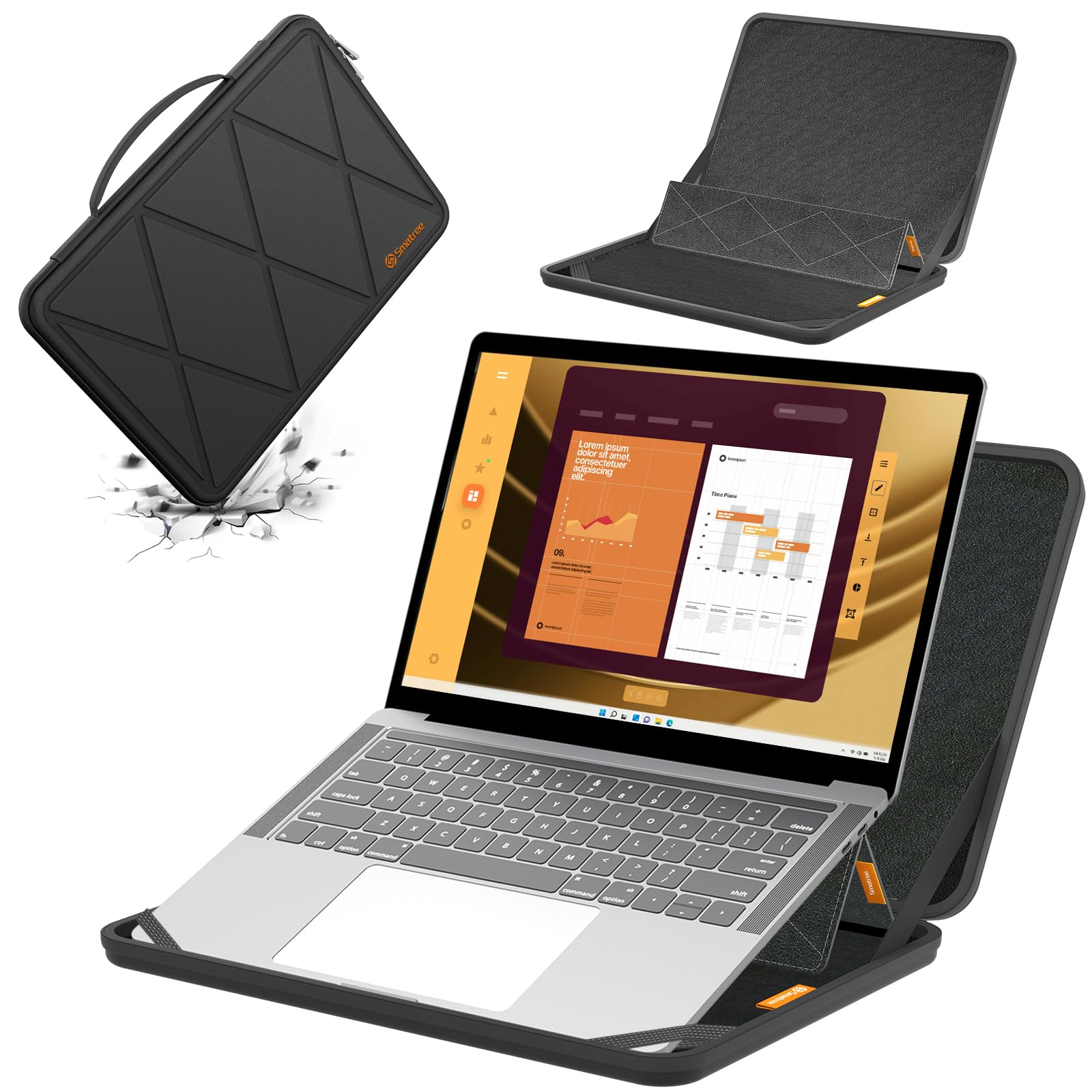 Smatree MS82 Hard EVA Protective Sleeve with Stand Compatible for 15.6 inch Dell Inspiron 15 3000/3520/3530/3535, Latitude 5550/5540/5530/5531,