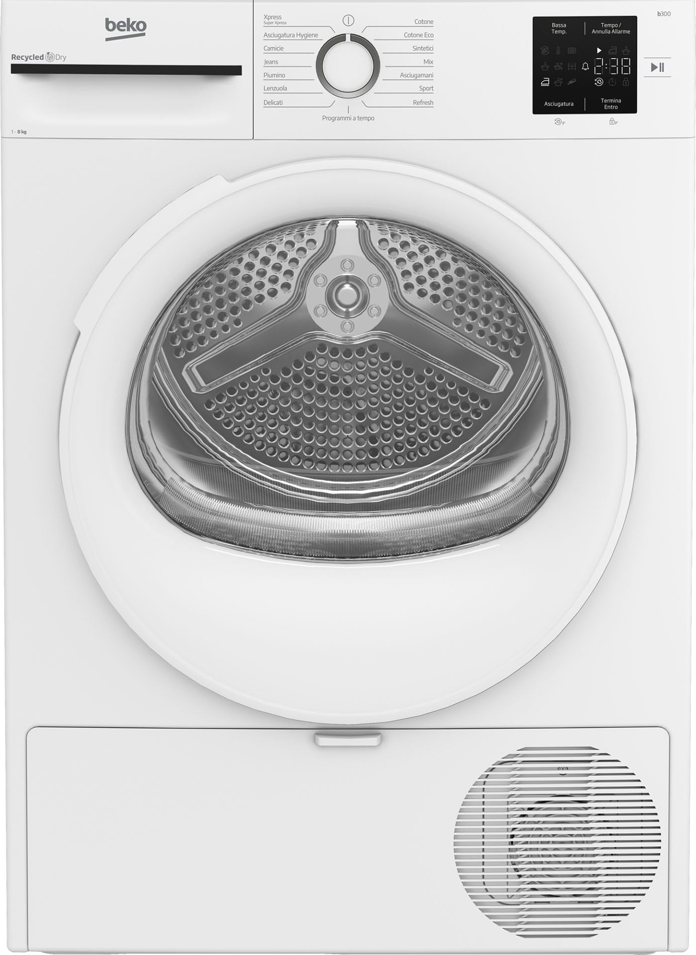 BMT83EW ASCIUG SNELLA 8KG A++/D P54CM PLANA OBLO BIANCO
