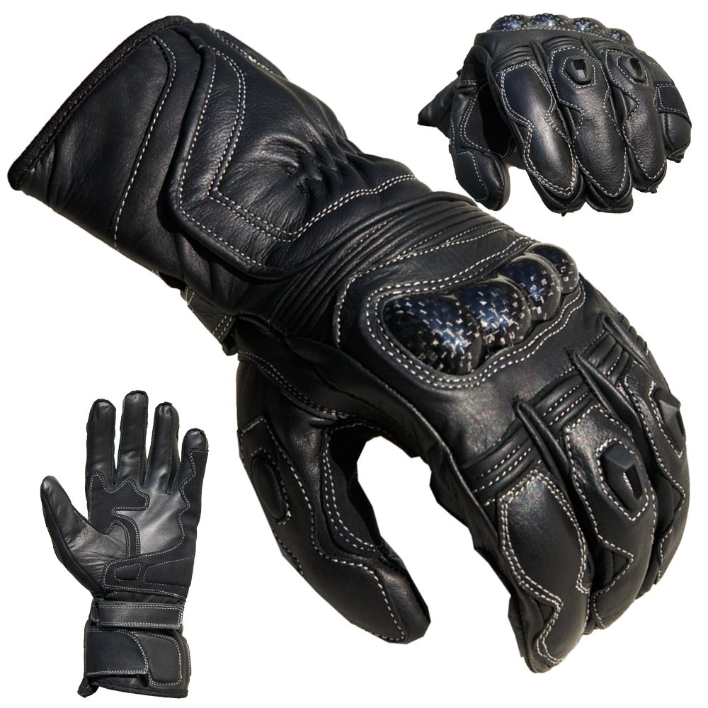 PROANTI Gants de Moto Racing en Cuir