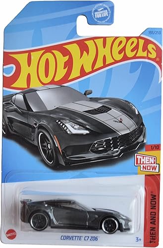Hot Wheels Corvette C7 Z06, Entonces y Ahora 110 Gris 193250