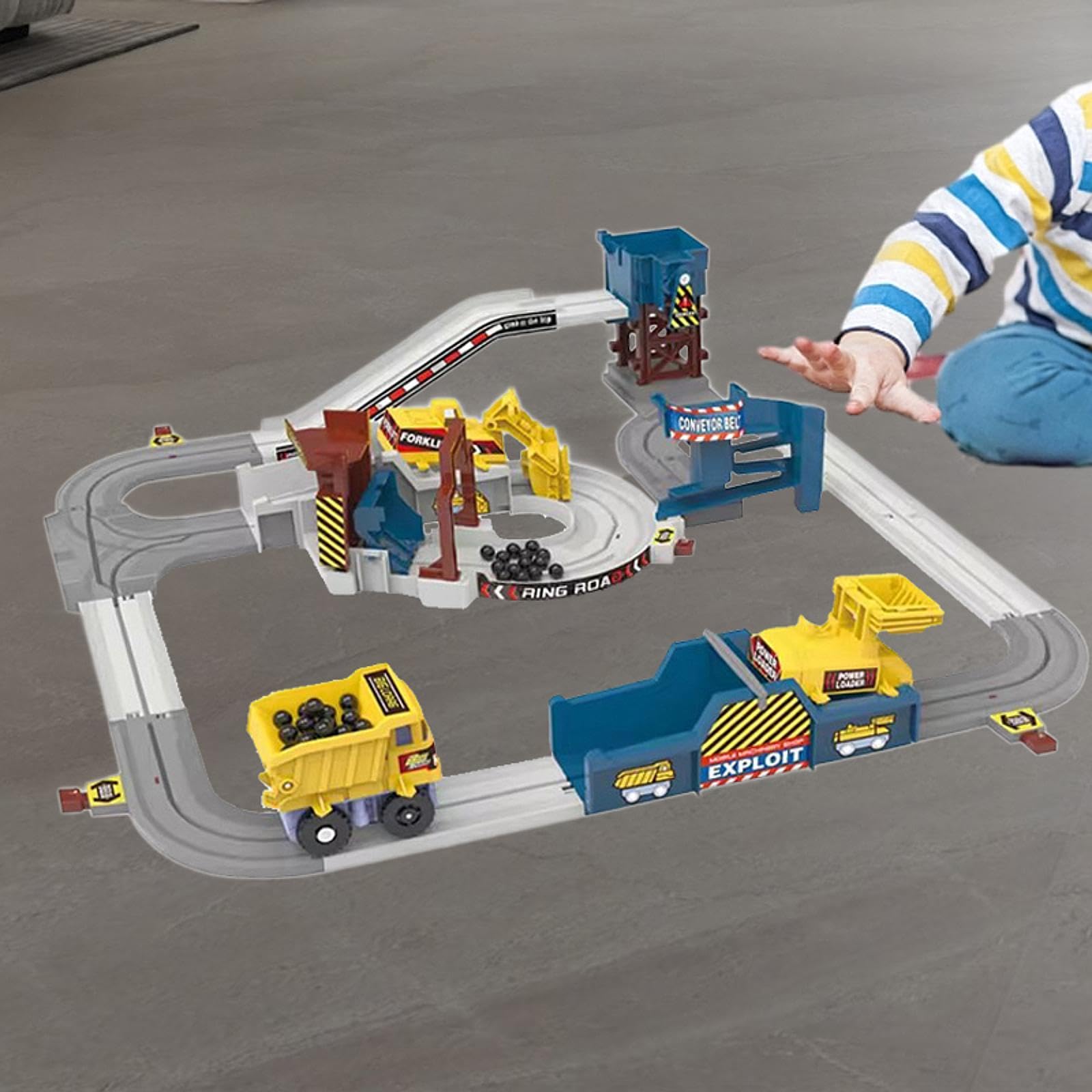 Tren para Juegos de Ingeniería con Pista de Carreras Y Vagones.